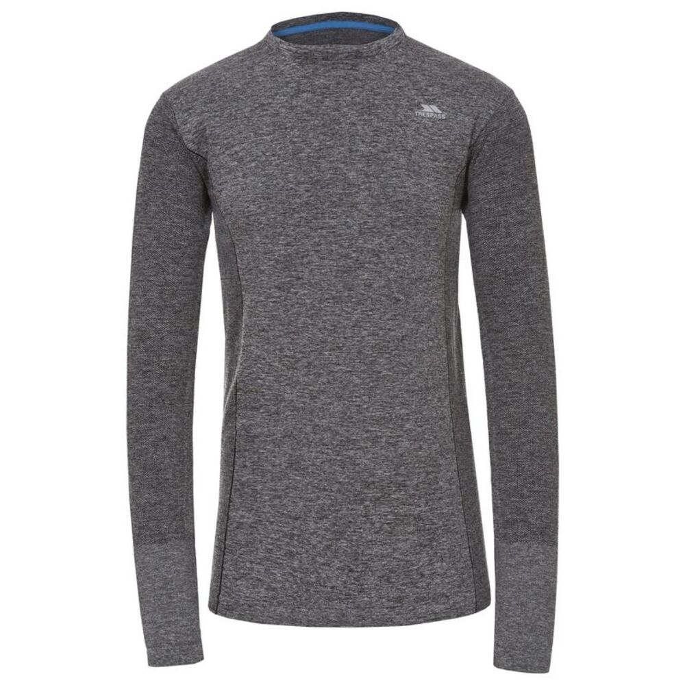 Trespass Mens Timo Long Sleeve Active Top / Black Marl